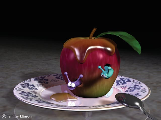 An apple with honey