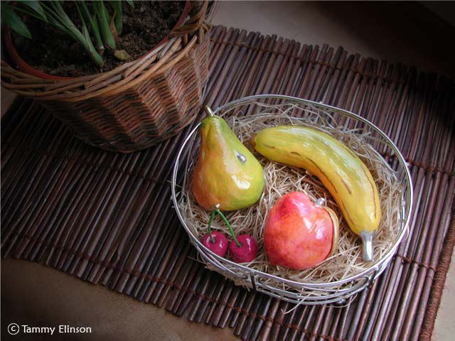 Paper-mache fruit