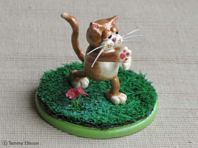 Paper-mache Tai-Chi cat